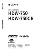 Sony HDW-750 User manual