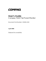 Compaq 7020 - TFT - 17" LCD Monitor User manual