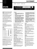 Crown Audio CT-210 User manual
