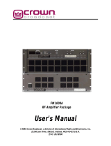 Crown Audio PA1000 User manual