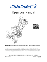 Cub Cadet 926 STE User manual