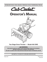 Cub Cadet 2X 945 SWE User manual