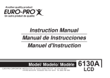 Euro-Pro 6130A2 User manual