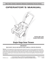 MTD E2B5 & E295 User manual
