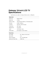Gateway 18-inch LCD TV User manual