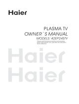 Haier 42EP24S - 42" Plasma TV Owner's manual