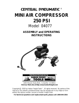 Harbor Freight Tools Mini Air Compressor 250 PSI User manual