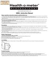 Health O Meter 800KL User manual