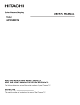 Hitachi 42PD580DTA User manual