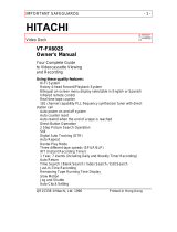 Hitachi VT-FX602S User manual