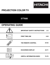 Hitachi 57XWX20B User manual