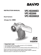 Sanyo HD2000 - LCD Projector - 7000 ANSI Lumens User manual
