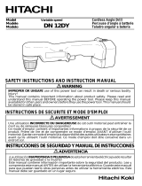 Hitachi DN12DYK - 12 Volt Ni-Cad 3/8" Right Angle Drill User manual