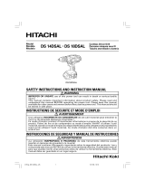Hitachi DS18DSAL - 18V 1/2" Driver Drill 460 In/Lbs Torque User manual