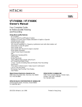 Hitachi VT-FX600C User manual