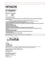 Hitachi VT-FX6407AS User manual