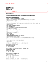 Hitachi VT-MX431A Owner's manual