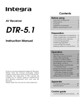 Integra DTR-5.1 User manual
