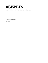 Gigabyte 8I945PE-FS User manual