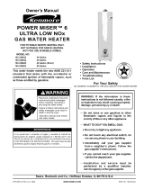 Kenmore Power miser 9 Ultra low Nox gas water heater 153.330960 User manual