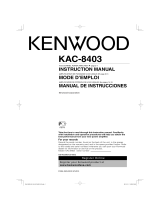 Kenwood KAC-8403 User manual