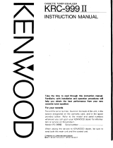 Kenwood KRC-999II User manual