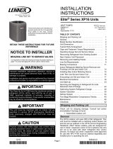 Lennox Elite Series XP16 Units Heat Pumps User manual