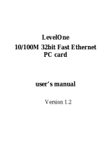 LevelOne 10/100M 32bit Fast Ethernet PC card User manual