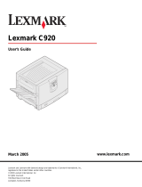 Lexmark 13N1000 - C 920 Color LED Printer User manual