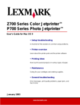 Lexmark Color Jetprinter Z700 Series User manual