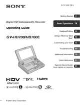 Sony GV-HD700 User manual
