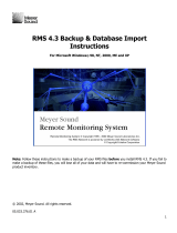 Meyer Sound RMS 4.3 User manual