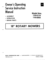 MTD 116-020A User manual