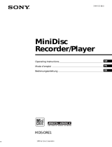 Sony MDS-DRE1 User manual