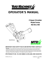 MTD Yard Machines 465 Series User manual