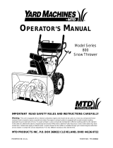 MTD 800 Series User manual