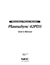 NEC 42PD3 User manual