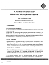 Neumann A Variable Condenser Miniature Microphone System User manual