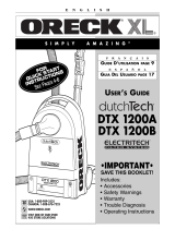 Oreck DTX 1200A User manual