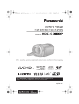 Panasonic HDC-SD800P User manual