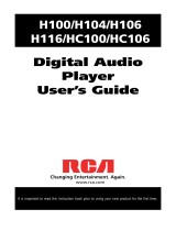 RCA H100 - LYRA 4 GB Hard Drive Lyra Audio Player User manual