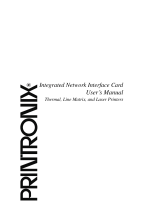 Printronix Integrated Network Interface Card User manual