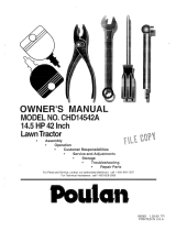 Poulan 168301 User manual
