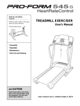 Pro-Form 545s HeartRateControl User manual