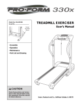 Pro-Form 330x Treadmill User manual