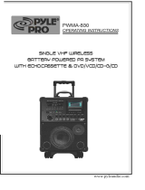 PYLE Audio PWMA-830 User manual