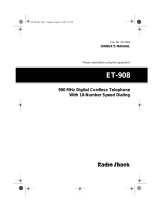 Radio Shack ET-908 User manual