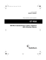 Radio Shack ET-916 User manual