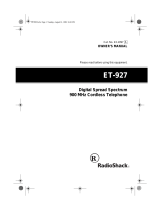 Radio Shack ET-927 User manual