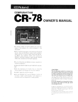 Roland CR-78 User manual